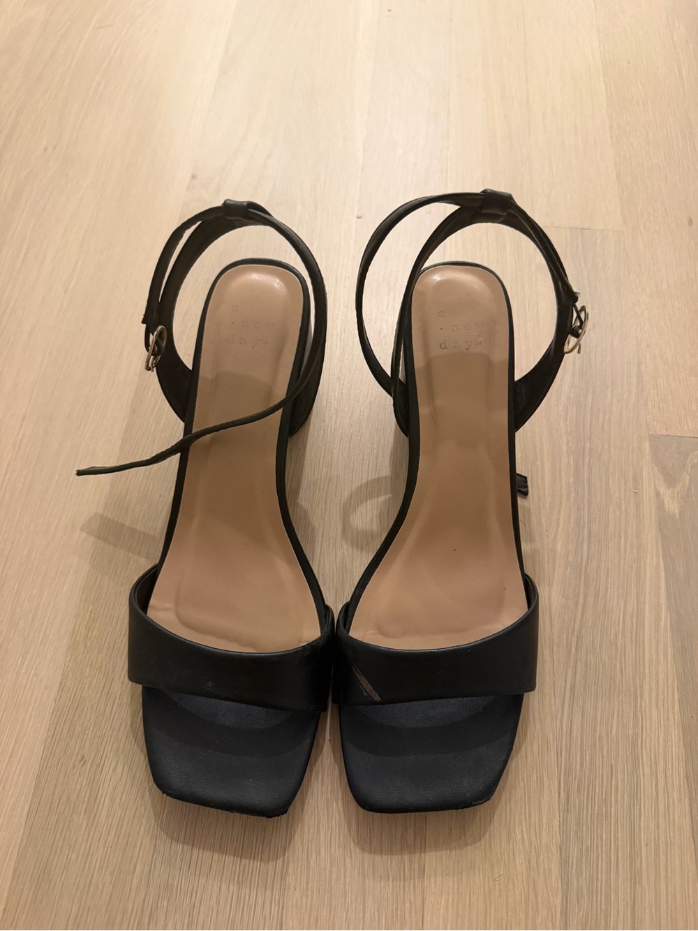 Target Black Ankle-Strap Square-Toe Heels